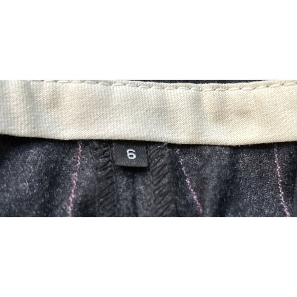 Theory Wool Trousers Gray Purple Stripes Strait Cut Size 6 - Picture 9 of 10